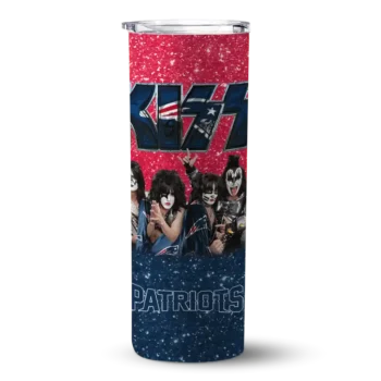 New England Patriots Skinny Tumbler - Personalized Kiss Band Red