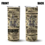 personalized-new-orleans-saints-chevron-patch-gold-skinny-tumbler-best-selling.webp