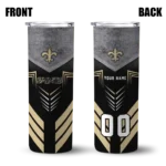 personalized-new-orleans-saints-hexagon-honeycomb-gold-black-skinny-tumbler-best-selling.webp