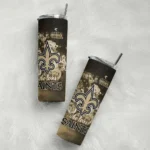 personalized-new-orleans-saints-rose-romance-gold-black-skinny-tumbler-best-selling.webp