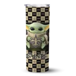 personalized-new-orleans-saints-yoda-cozy-gold-black-skinny-tumbler-best-selling.webp