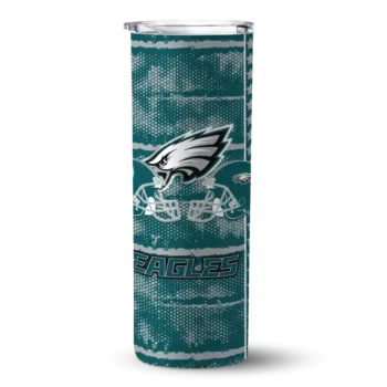 Philadelphia Eagles Skinny Tumbler - Personalized Chevron Patch Green