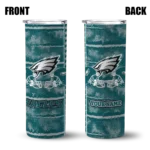 personalized-philadelphia-eagles-chevron-patch-green-skinny-tumbler-best-selling.webp
