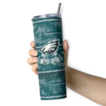 personalized-philadelphia-eagles-chevron-patch-green-skinny-tumbler-best-selling.webp