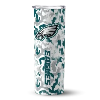 Philadelphia Eagles Skinny Tumbler - Personalized Claw Marks Green White