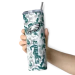 personalized-philadelphia-eagles-claw-marks-green-white-skinny-tumbler-best-selling.webp