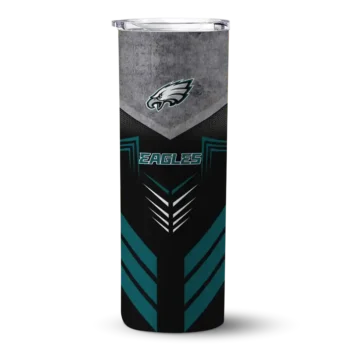 Philadelphia Eagles Skinny Tumbler - Personalized Hexagon Honeycomb Green Black