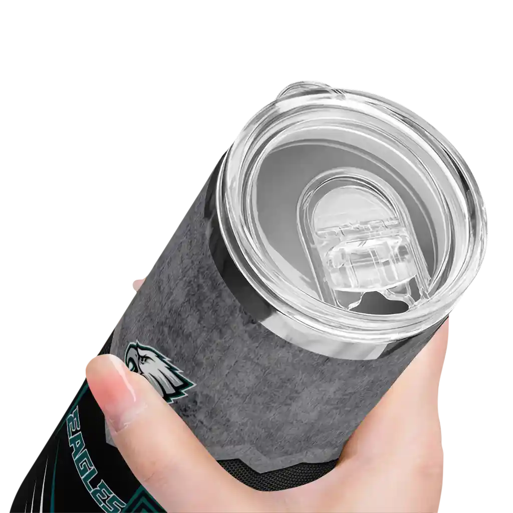 personalized-philadelphia-eagles-hexagon-honeycomb-green-black-skinny-tumbler-high-quality.webp