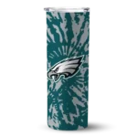 personalized-philadelphia-eagles-metallic-grid-green-skinny-tumbler-best-selling.webp