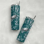 personalized-philadelphia-eagles-metallic-grid-green-skinny-tumbler-best-selling.webp