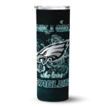 personalized-philadelphia-eagles-rose-romance-green-black-skinny-tumbler-best-selling.webp