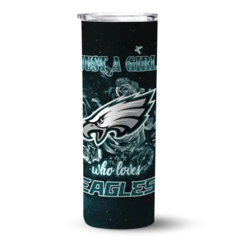 Philadelphia Eagles Skinny Tumbler - Personalized Rose Romance Green Black
