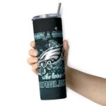 personalized-philadelphia-eagles-rose-romance-green-black-skinny-tumbler-best-selling.webp