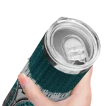 personalized-philadelphia-eagles-sparkle-drip-green-skinny-tumbler-best-selling.webp