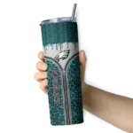 personalized-philadelphia-eagles-sparkle-drip-green-skinny-tumbler-best-selling.webp
