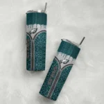 personalized-philadelphia-eagles-sparkle-drip-green-skinny-tumbler-best-selling.webp