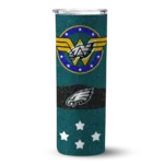 personalized-philadelphia-eagles-star-cluster-green-skinny-tumbler-best-selling.webp