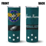 personalized-philadelphia-eagles-star-cluster-green-skinny-tumbler-best-selling.webp