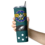 personalized-philadelphia-eagles-star-cluster-green-skinny-tumbler-best-selling.webp