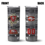 personalized-san-francisco-49ers-chevron-v-red-gray-skinny-tumbler-best-selling.webp