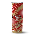 personalized-san-francisco-49ers-helmet-clash-red-skinny-tumbler-best-selling.webp