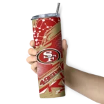 personalized-san-francisco-49ers-helmet-clash-red-skinny-tumbler-best-selling.webp