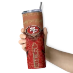 personalized-san-francisco-49ers-spiral-burst-print-red-skinny-tumbler-best-selling.webp