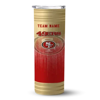 San Francisco 49ers Skinny Tumbler - Personalized Swirl Texture Red