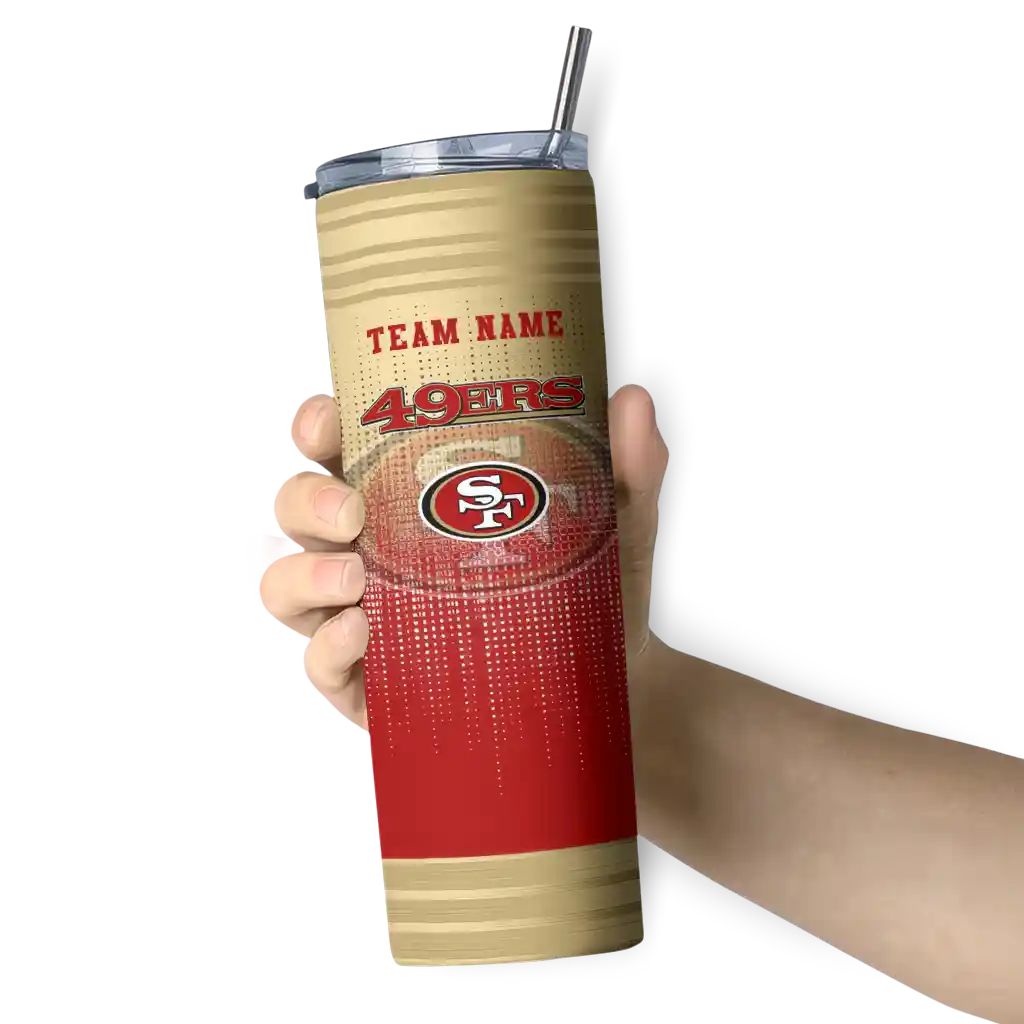 personalized-san-francisco-49ers-swirl-texture-red-skinny-tumbler-premium-grade.webp