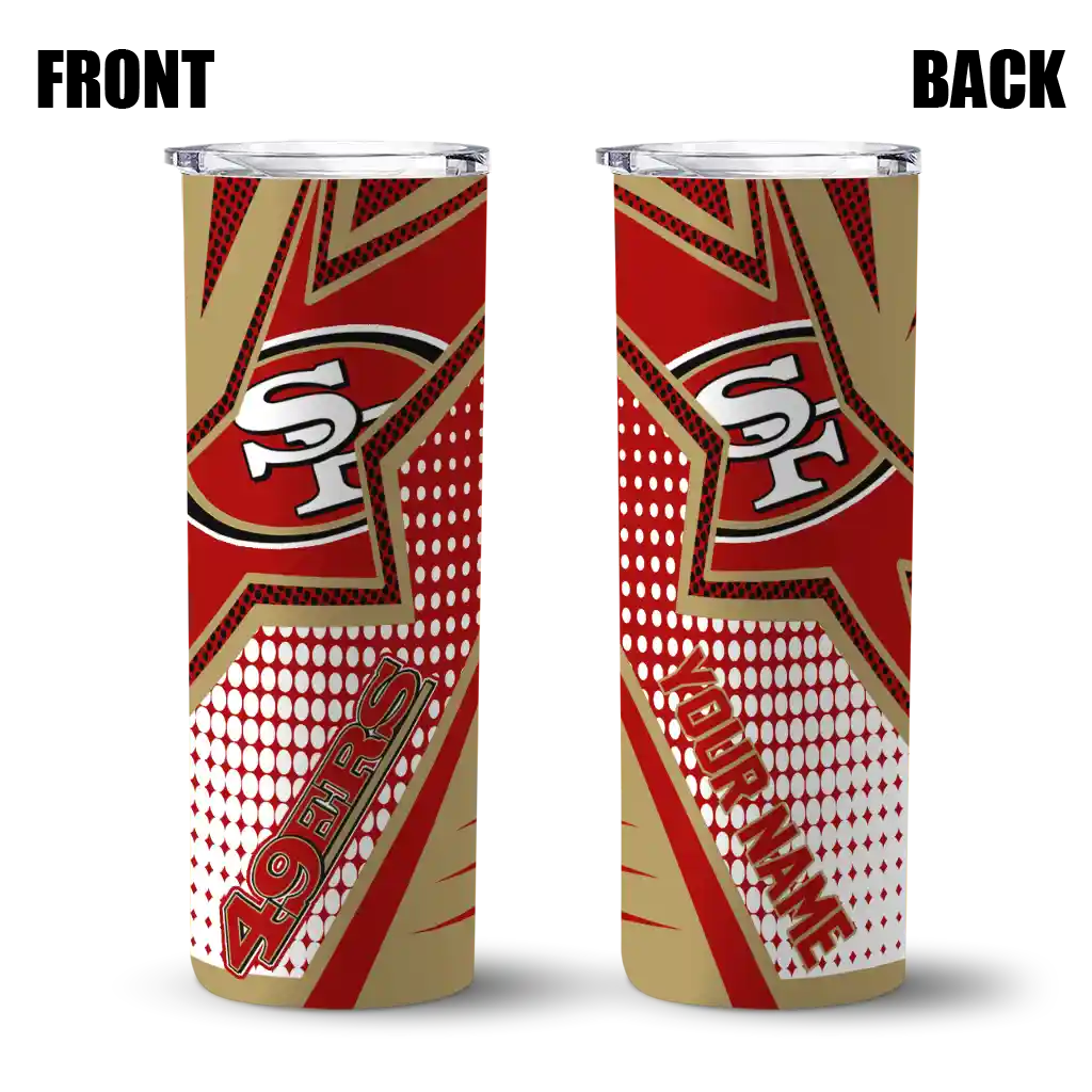 personalized-san-francisco-49ers-web-stripes-red-white-skinny-tumbler-fashion-forward.webp