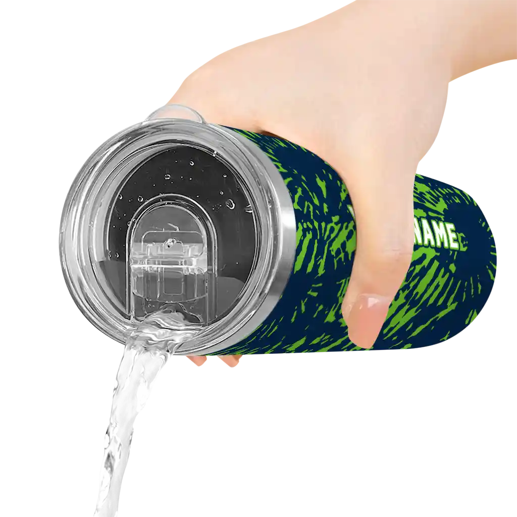 personalized-seattle-seahawks-metallic-grid-blue-skinny-tumbler-latest-model.webp