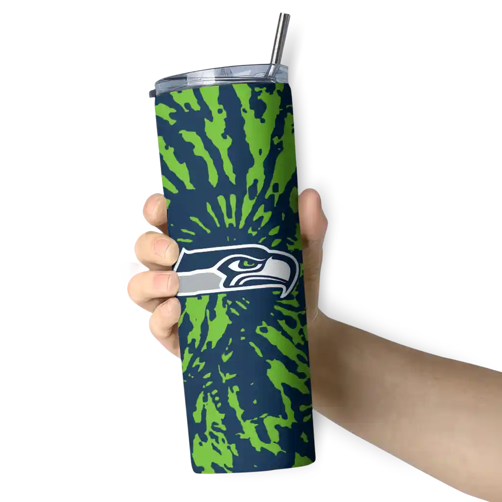 personalized-seattle-seahawks-metallic-grid-blue-skinny-tumbler-premium-grade.webp