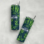 personalized-seattle-seahawks-metallic-grid-blue-skinny-tumbler-best-selling.webp