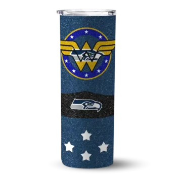Seattle Seahawks Skinny Tumbler - Personalized Star Cluster Blue