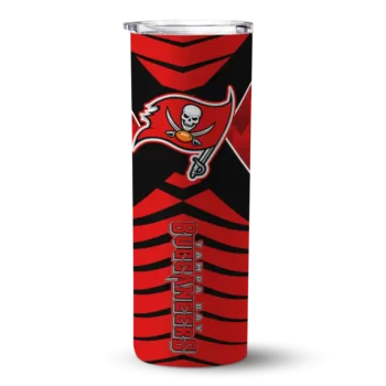 Tampa Bay Buccaneers Skinny Tumbler - Personalized Camo Texture Red