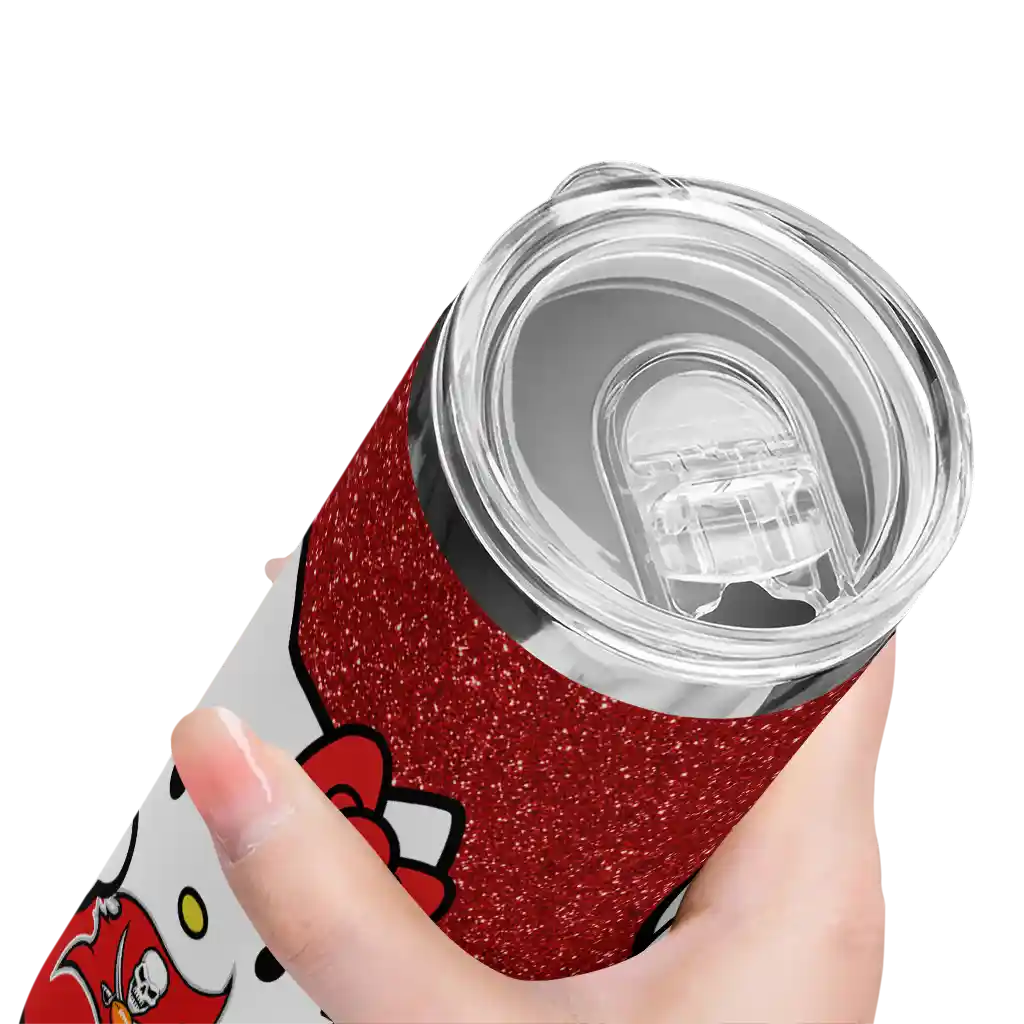 personalized-tampa-bay-buccaneers-hello-kitty-red-black-skinny-tumbler-high-quality.webp