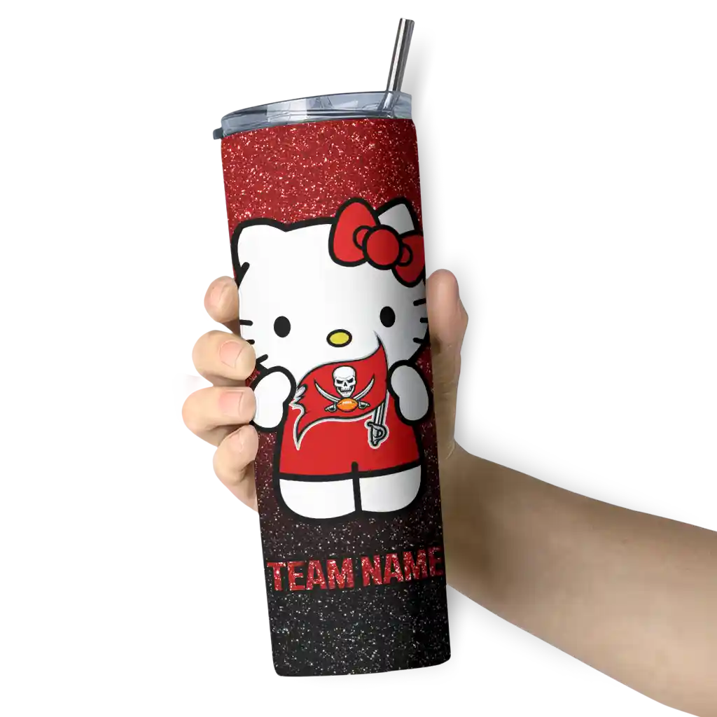 personalized-tampa-bay-buccaneers-hello-kitty-red-black-skinny-tumbler-premium-grade.webp