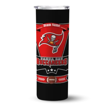 Tampa Bay Buccaneers Skinny Tumbler - Personalized Helmet Belt Red Black