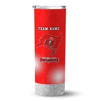 Tampa Bay Buccaneers Skinny Tumbler - Personalized Starburst Tiles Red
