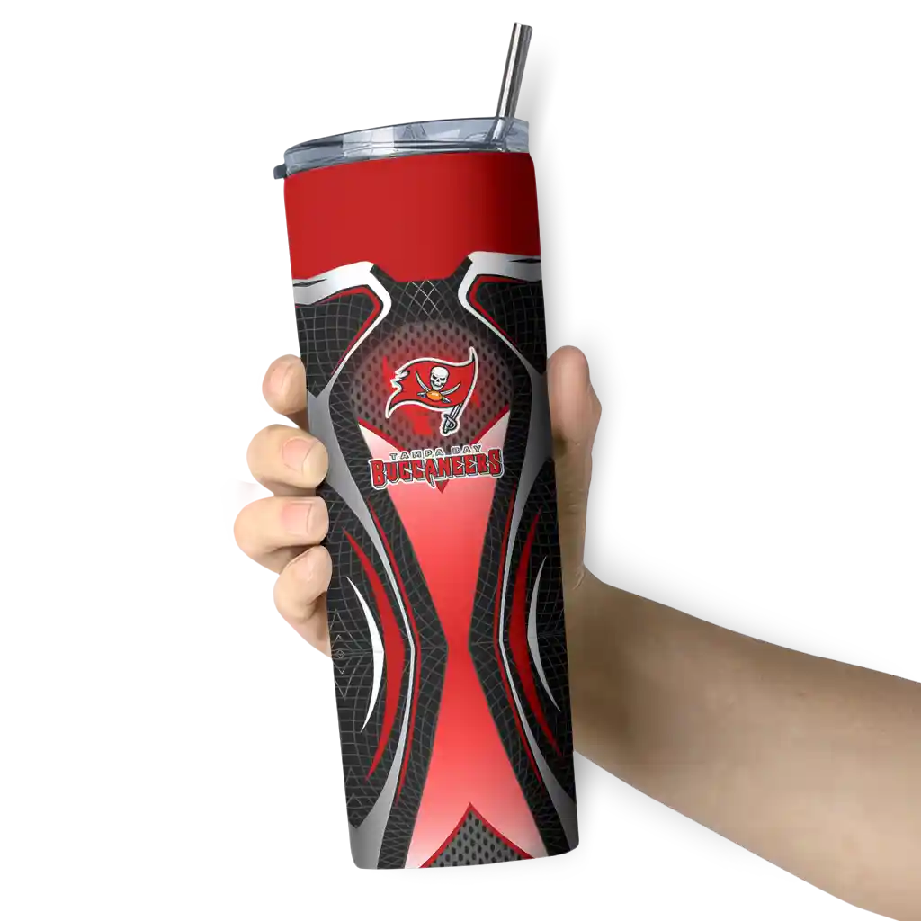 personalized-tampa-bay-buccaneers-superman-emblem-red-black-skinny-tumbler-premium-grade.webp