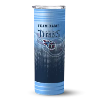 Tennessee Titans Skinny Tumbler - Personalized Swirl Texture Navy