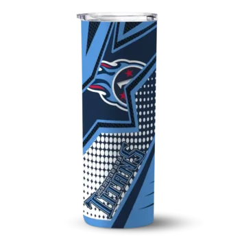 Tennessee Titans Skinny Tumbler - Personalized Web Stripes Navy White