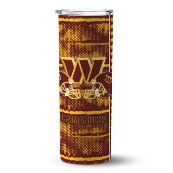 Washington Commanders Skinny Tumbler - Personalized Chevron Patch Burgundy