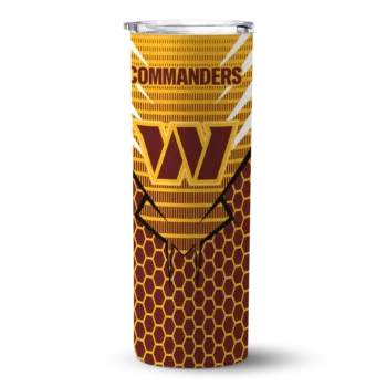 Washington Commanders Skinny Tumbler - Personalized Chevron Stripes Burgundy
