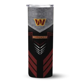 Washington Commanders Skinny Tumbler - Personalized Hexagon Honeycomb Burgundy Black