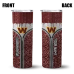 personalized-washington-commanders-sparkle-drip-burgundy-skinny-tumbler-best-selling.webp