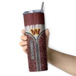 personalized-washington-commanders-sparkle-drip-burgundy-skinny-tumbler-best-selling.webp