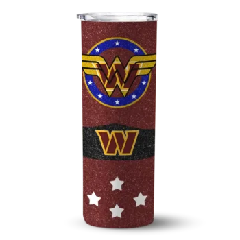 Washington Commanders Skinny Tumbler - Personalized Star Cluster Burgundy