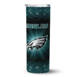 philadelphia-eagles-radiant-glitter-green-skinny-tumbler-best-selling.webp