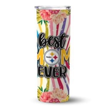 Pittsburgh Steelers Skinny Tumbler - Flower Cluster